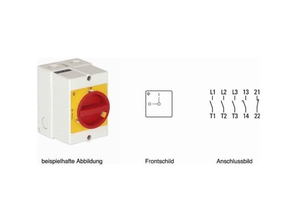 Kraus & Naimer KG41.T203/40.KL11V Korjauskosketin lukittava 40 A 1 x 90 ° Punainen, keltainen 1 kpl 1 kpl