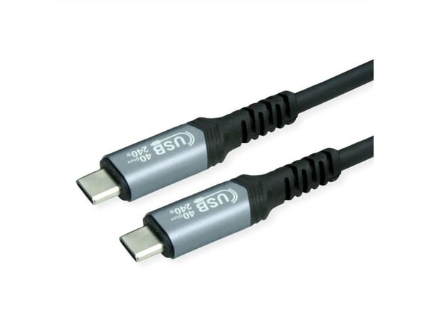 VALUE 11.99.9086, 1 m, USB C, USB C, USB4 Gen 3x2, 40 Gbit/s, Svart