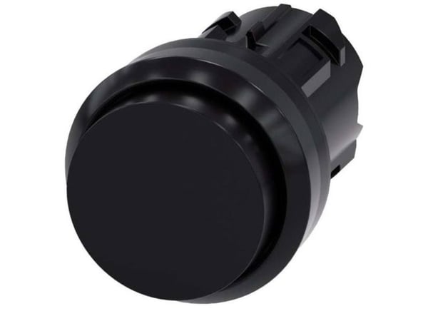 Siemens Nappi korkea 22mm pyöreä kaksijohtiminen musta, jossa on itsepalautuva 3SU1000-0BB10-0AA0