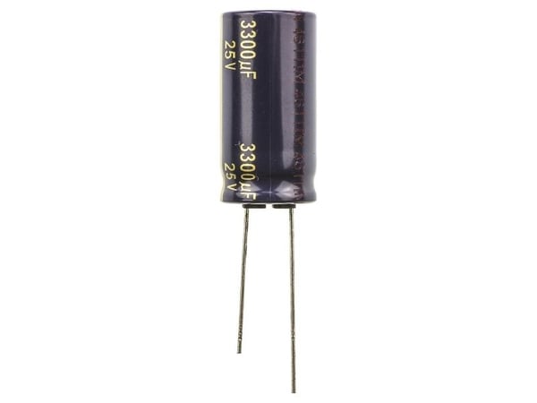 Panasonic EEUFC1E332, Fast kondensator, Aluminium, Volum, Sylindriske, Sort, Hvit, DC