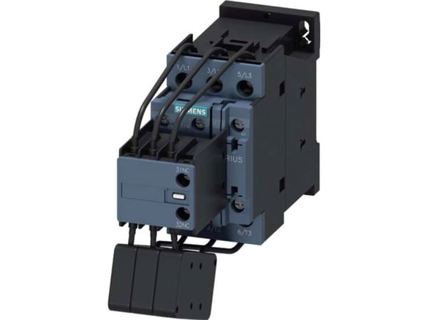 Siemens Schütz, AC-6B, 16,7 kVAR/400 V 1S+2Ö, AC 220 V 50 Hz 240 V/60 Hz 3-napainen 3RT2625-1AP65, 155 mm, 165 mm, 55 mm, 560 g, 1 kpl