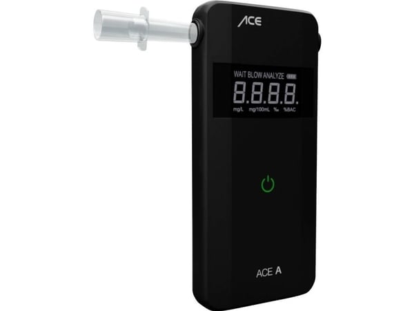 ACE alkoholtester sort 0 til 4 ‰ (ulike enheter), alarm, inkl. display, nedtelling