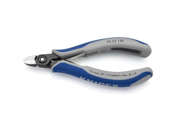 Knipex 79 22 125, Diagonal tang, Kromvanadiumstål, Plast, Blå, Grå, 125 mm, 60 g