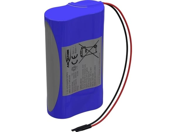 Ansmann 2S1P batteripakke 2x 18650 Li-Ion 7,2 V 3350 mAh med kabel