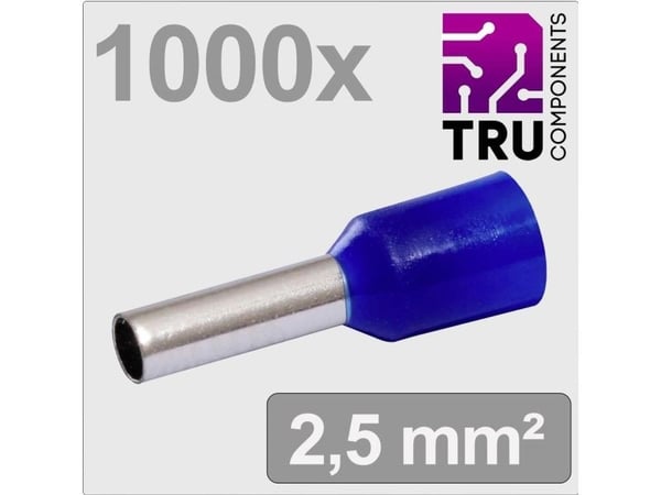 TRU COMPONENTS TC-13377208 Kaapelikenkä 2,5 mm² Osittain eristetty Sininen 1000 kpl