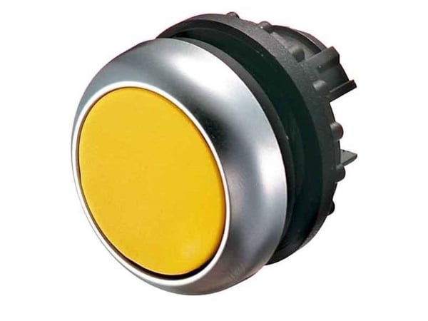 Eaton M22-D-Y, Nappi, Kromi, Keltainen, Muovi, IP66, IP67, IP69, 29,7 mm, 29 mm
