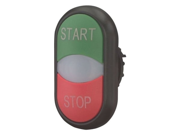 Eaton dubbel tryckknapp START-STOP grön/röd med belysning självåtergående M22S-DDL-GR-GB1/GB0 (216703)