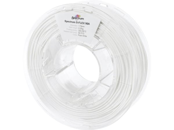 Spectrum Filaments 80522 S-Flex 98A filament TPU fleksibelt 1,75 mm 250 g polarhvit (1 stk.)