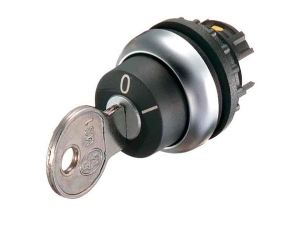 Eaton M22-WRS/K11, Avaimella varustettu kytkin, Muovi, Musta, Kromi, IP66, 29,7 mm, 29,7 mm