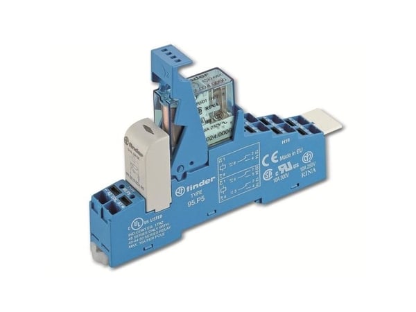 Finder 48.P5.9.024.0050 Koblingsrelæ 24 V/DC 8 A 2 x omskifter 10 stk