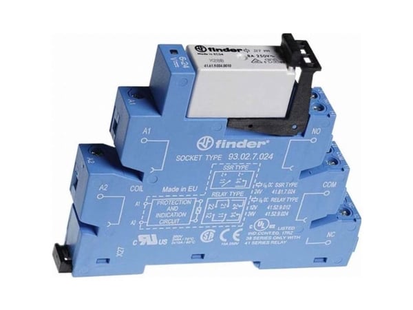 Finder 38.01.7.024.0050 kopplingsrelä, 24 V/DC, 16 A, 1 växlande kontakt, 1 st