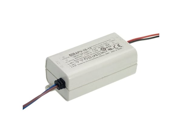 MEAN WELL APV-16-15, 16 W, IP20, 90 - 264 V, 1 A, 15 V, 40 mm