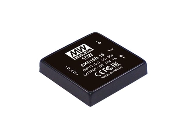 MEAN WELL SKE15B-12, 50,8 mm, 50,8 mm, 11 mm, 15 W, 18 - 36 V, 1250 mA