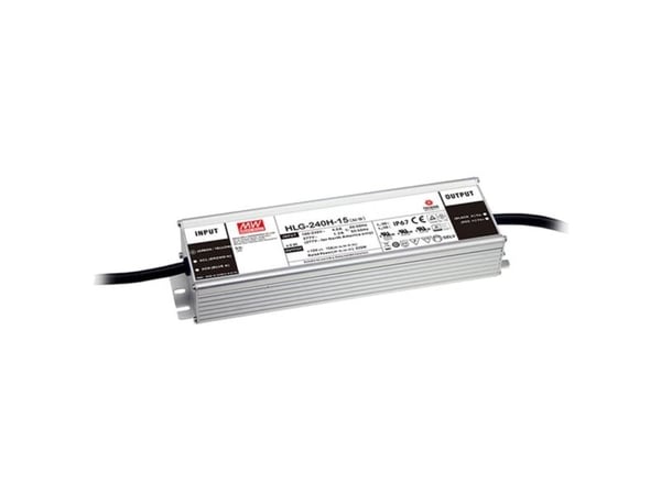 MEAN WELL HLG-240H-12, 240 W, IP67, 90 - 305 V, 16 A, 12 V, 68 mm