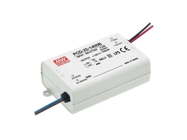 MEAN WELL PCD-25-1400B, Lighting, Innendørs, 180 - 295 V, 25 W, 18 V, AC-to-DC