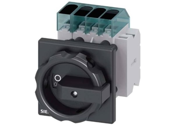 Siemensin kuormakytkin, musta, 4-napainen, 16 mm², 40 A, 1 sulkeva kosketin, 1 avaava kosketin, 690 V/AC, 3LD33541TL51, 4P, IP65, 60 mm, 79 mm, 85 ...