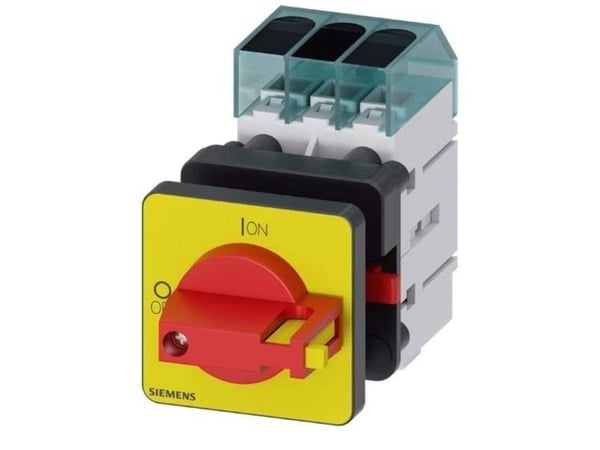 Siemensin kuormakytkin, punainen, keltainen, 3-napainen, 16 mm², 40 A, 690 V/AC, 3LD33500TK13, 3P, IP65, 60 mm, 68 mm, 79 mm, 110 mm