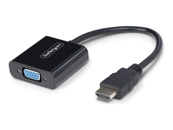 Startech HDMI to VGA Adapter, 1080p, Active Video Converter - Video adapter - HDMI hann til HD-15 (VGA) hunn - 18.95 cm - svart - 1080p-støtte, akt...