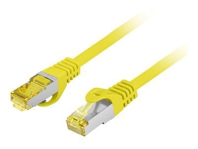 Lanberg - Koblingskabel - RJ-45 (hann) til RJ-45 (hann) - 6 mm - S/FTP - CAT 6a - halogenfri, uten hindringer - gul