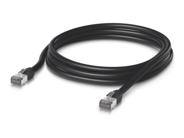 Ubiquiti UISP - Koblingskabel - RJ-45 (hann) til RJ-45 (hann) - 3 m - 6 mm - STP - CAT 5e - utendørs, uten hindringer, robust, strandet kobber - svart
