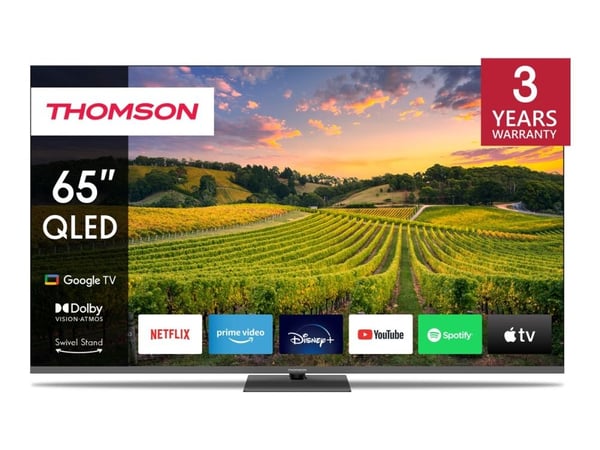 Thomson 65QG5C14, 165,1 cm (65"), 3840 x 2160 pikseliä, QLED, Smart TV, Wi-Fi, harmaa