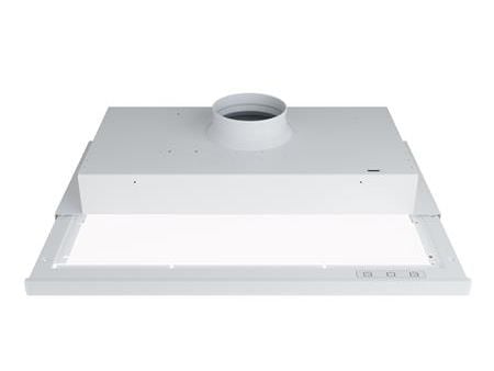 EXHAUSTO Emhætte ESL245WER, udtræksemhætte i elegant design med hvid front, elektrisk spjæld, boostfunktion og potentialfrit relæ.