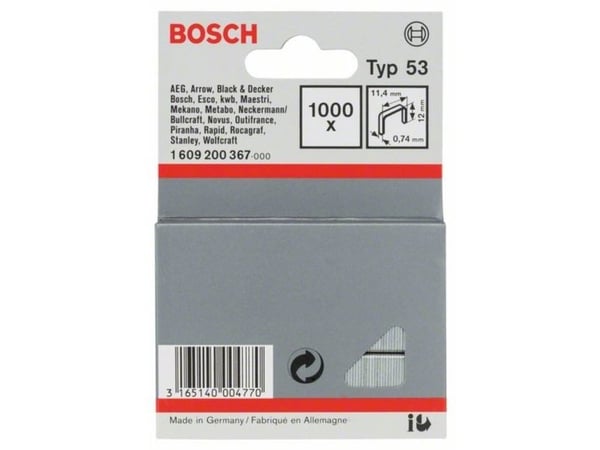 Bosch KLAMMER TYYPPI 53 11,4X0,74X12MM 1000 STK
