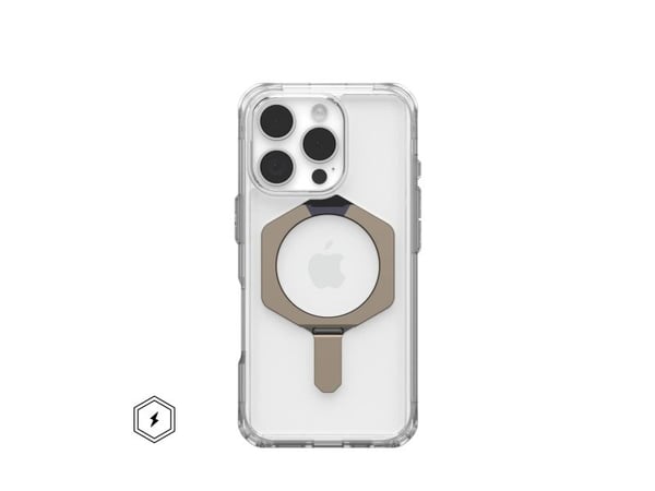 UAG Plyo XTE - Baksidedeksel for mobiltelefon - MagSafe-samsvar - termoplastisk polyuretanramme (TPU), bakplate av polykarbonat - clear/titanium - ...