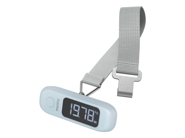 Hama 00139545, Elektronisk, 50 kg, Blå, Grå, kg, lb, oz, Strop / Belte, Akrylonitril-butadien-styren (ABS), Polyester