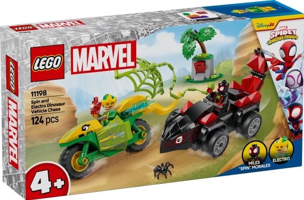 LEGO Spidey 11198 Dinosaurkjøretøyjakt med Spin og Electro