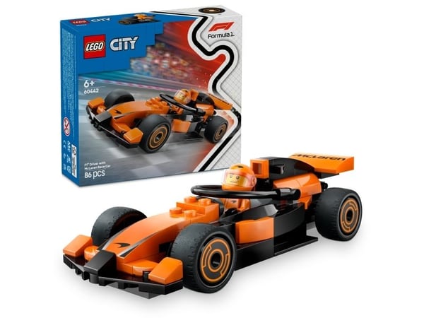 LEGO City 60442 F1 förare med McLaren racerbil