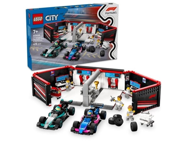 LEGO City 60444 F1 garage & Mercedes-AMG & Alpine bilar