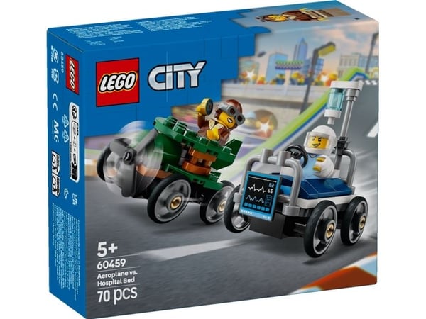 LEGO City 60459 Racerbilpakke flybil mot sykesengbil