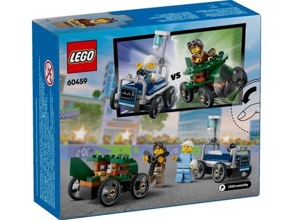 LEGO City 60459 Racerbilpakke flybil mot sykesengbil