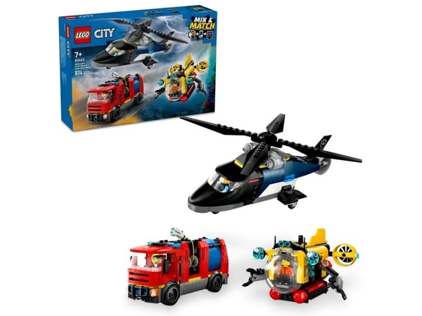 LEGO City 60462 Helikopter, brandbil och ubåt