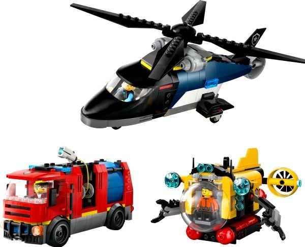 LEGO City 60462 Helikopter, brandbil och ubåt