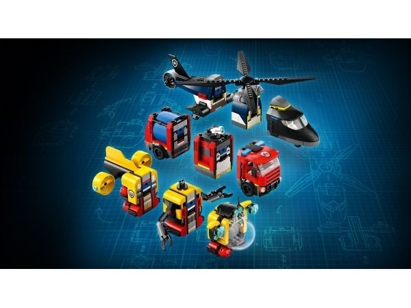 LEGO City 60462 Helikopter, brandbil och ubåt