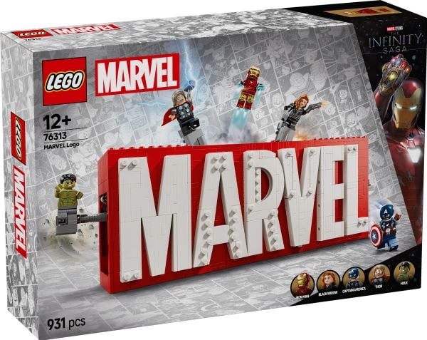 LEGO Super Heroes 76313 MARVEL logo og minifigurer