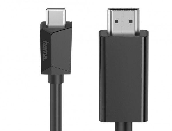 Hama 00200718, 1,5 m, USB C, HDMI-tyyppi A (vakio), Musta