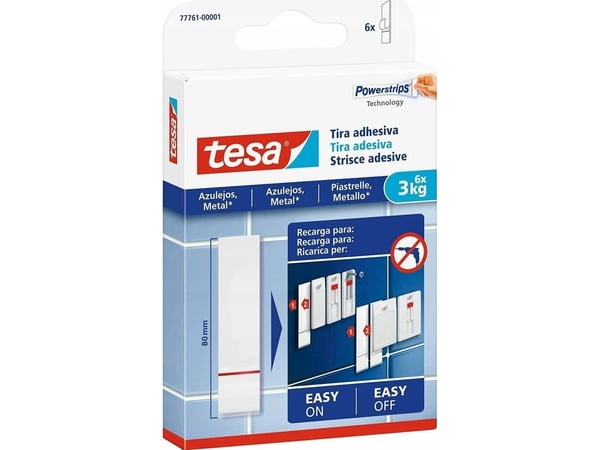 TESA 77761-00000-20, Hvit, Innendørs, Polyethylen, Glass, Metall, Plast, Tre, 3 kg, 9 stykker
