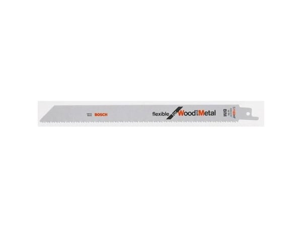 Bosch S 1122 HF, Sabelsagblad, Aluminium, Rør, Profil, Blad metall, Tre med spiker, Bimetall, 2,5 mm, 17,5 cm, 22,5 cm
