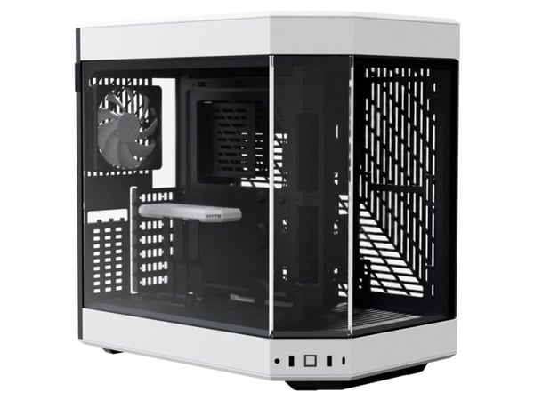 HYTE Y60 - Mid tower - utvidet ATX (E-ATX) - sidepanel med vindu (herdet glass) - ingen strømforsyning (ATX) - hvit - USB/lyd
