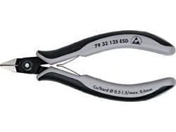Knipex 79 32 125 ESD, Diagonal tang, Kromvanadiumstål, Plast, Sort, Grå, 125 mm, 61 g