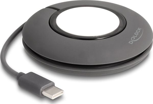 Delock USB Type-C sisäänvedettävä latauskaapeli Apple Watchille 1 m harmaa magneettinen
