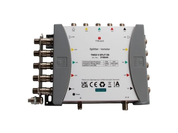 TRIAX TMSS 5 SPLIT jakelija 2gang 4SAT+ 1terr.to 8SAT+2terr.6dB SAT 4dB 318644 (318644)