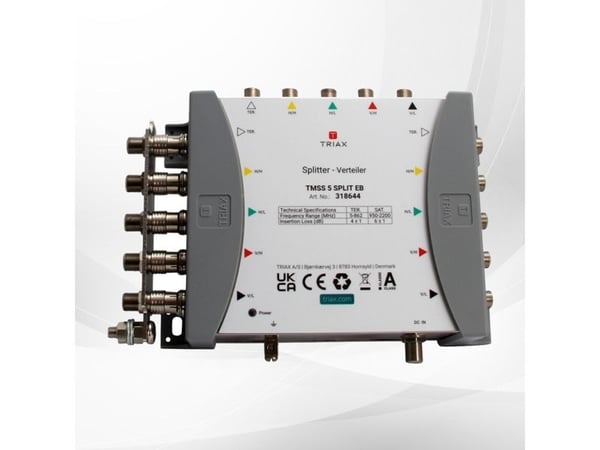 TRIAX TMSS 5 SPLIT-fordeler 2-veis 4SAT+ 1terr.til 8SAT+2terr.6dB SAT 4dB 318644 (318644)
