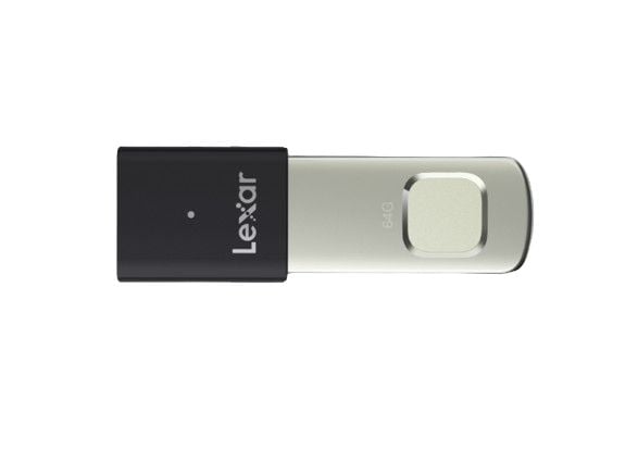 Lexar JumpDrive Fingerprint F35 PRO - USB-flashstasjon - kryptert - 64 GB - USB 3.2 Gen 1