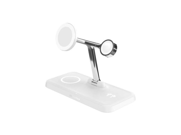 Targus HyperJuice Next - Trådløst ladestativ - 4-i-1 + AC-strømadapter - 15 watt - 3 A - Fast Charge - 4 utgangskontakter - hvit