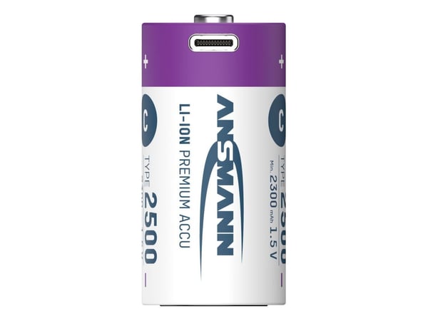 Ansmann 1313-0004, Oppladbart batteri, C, Lithium-Ion (Li-Ion), 1,5 V, 2 stykker, 2300 mAh