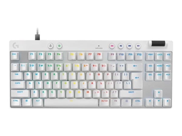Logitech G PRO X RAPID - Tastatur - TKL - bakgrunnsbelyst - USB - QWERTY - US International - tastsvitsj: Linear - hvit
